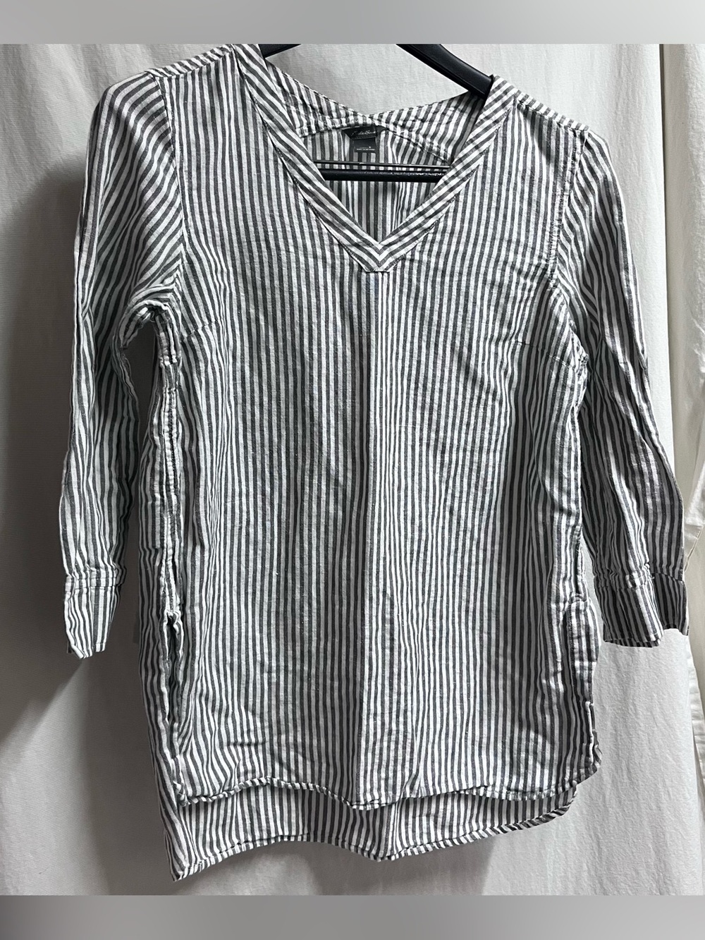 Eddie Bauer Women Striped Linen Cotton Tunic Top Size Small Breathable Comfort - Picture 2 of 8